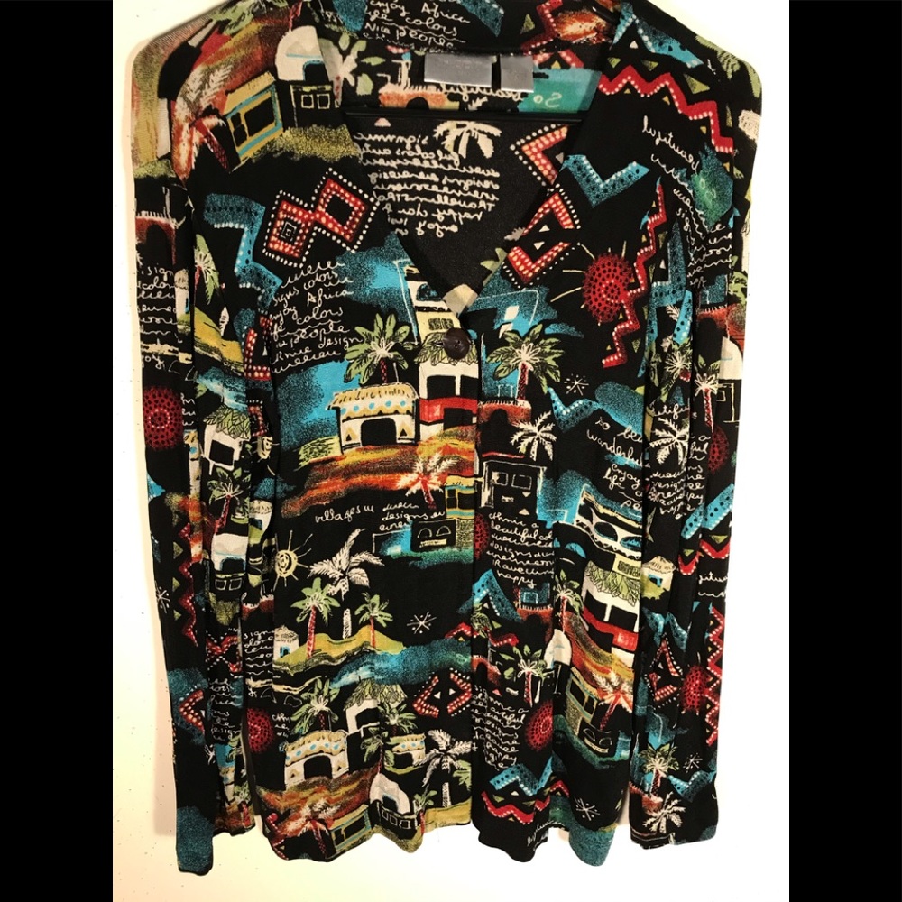 Chico’s Travelers Slinky Vacation Scenes Top 1/M